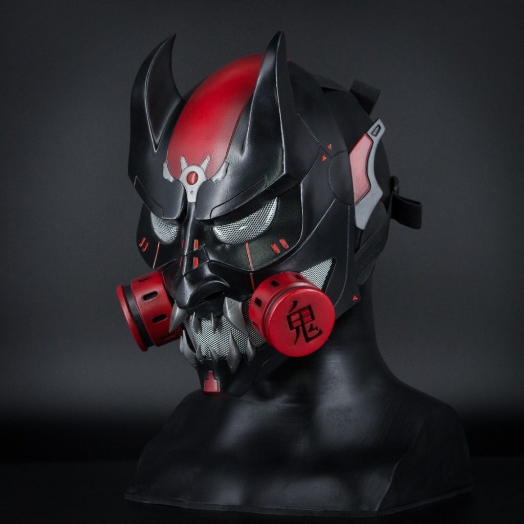 Conception personnalisée Cyberpunk Demon Oni masque atomic dragon props