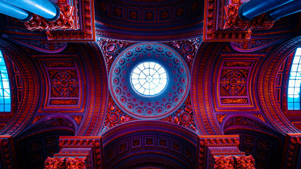 Versailles in blue and red