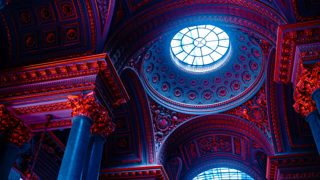 Versailles en bleu et rouge
